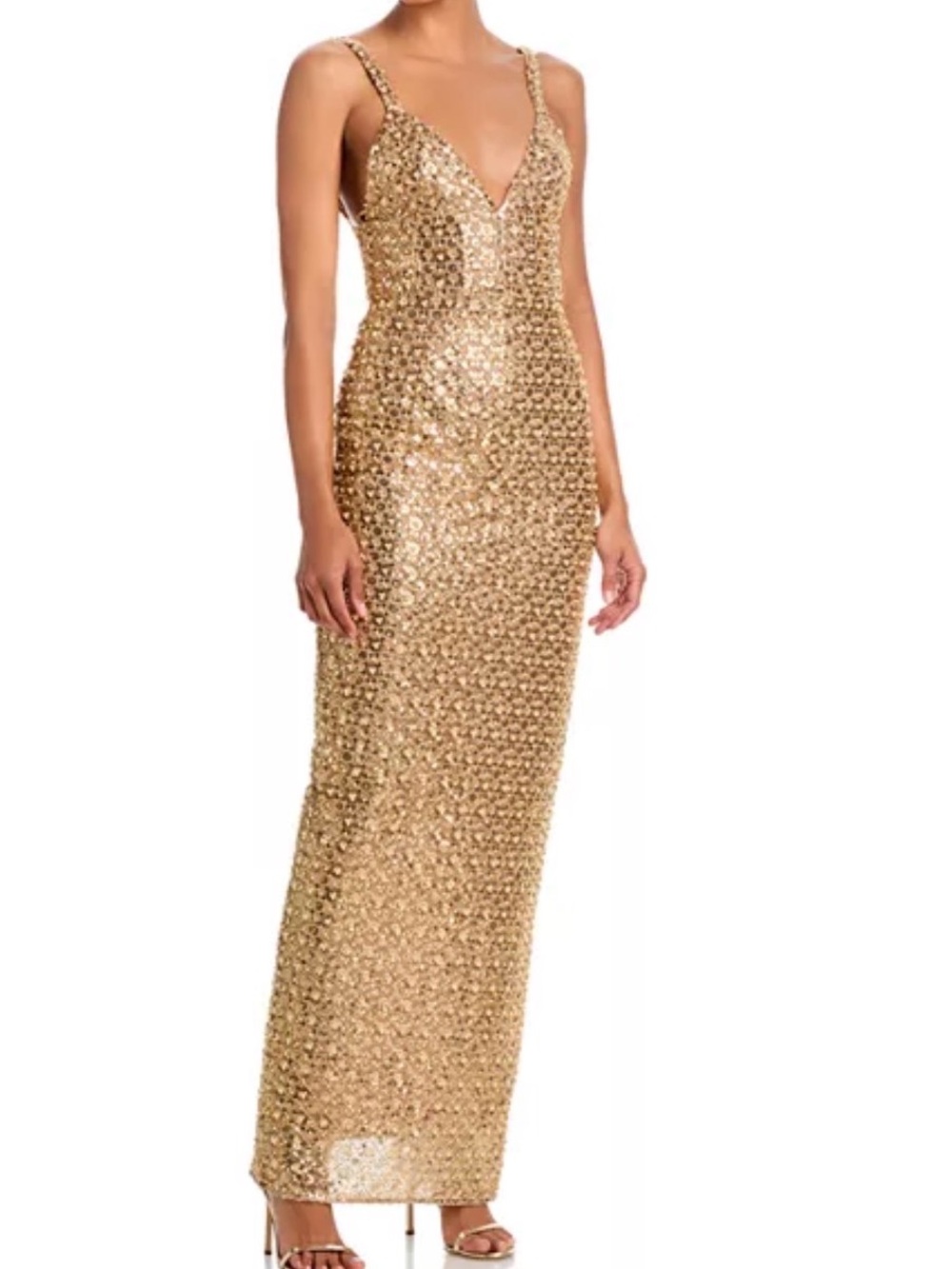 Bronx and Banco Gold Sequin Maxi Dress
